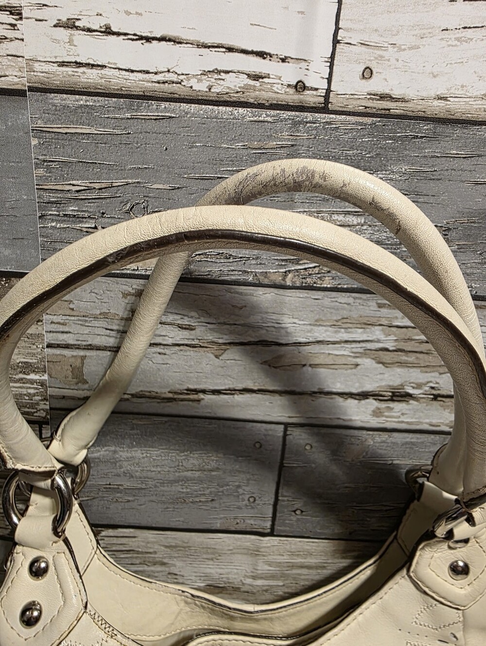 Coach White Laser-Cut Leather Shoulder Bag - Picture 11 of 13